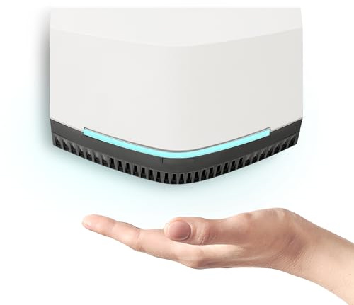REVSQUARED Händetrockner für private und gewerbliche Badezimmer – kompakter elektrischer Händetrockner | automatisch | Luftklinge | steckfertig | tragbar / mit Ständer oder Wandhalterung |