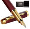 Zalantan Fountain Pen, luxury pens, Fine point smooth writing pens for journaling fancy pens with Gift Case 10 black ink cartridges an ink converte nice pens metal pen writer gifts (Matte Red)