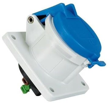Bals - Prise socle tableau 2P+T 32A monophasé 230V droit bleue 6H étanche IP55 Bals