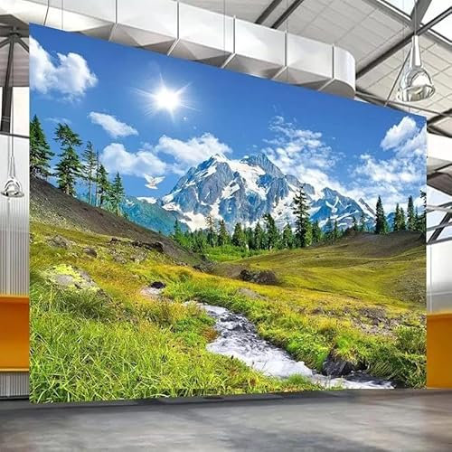 MERVOS 3D-Tapete Fototapete PVC Wandmalerei Schnee Berg Plateau Natur Landschaft Wohnzimmer Schlafzimmer TV Hintergrund Wanddekoration