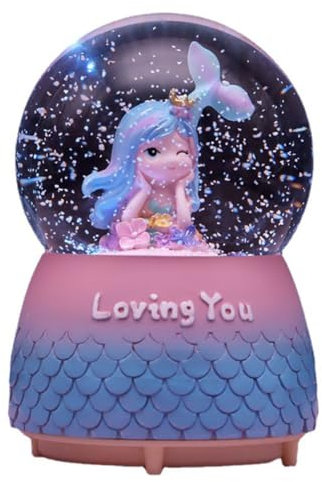 Música de Globo de Nieve, Caja de música con Bola de Cristal, Caja de música de Cristal, el tamaño es de 10 x 17 cm, Caja de música Castillo Navidad, cumpleaños, día de San Valentín.