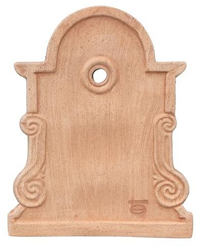 Biscottini Frontone per Fontana da Giardino Esterno L37xPR3xH47 - Frontone per Fontana da Giardino - Arredo Giardino in Terracotta Toscana - Giardino Arredo Esterno Made in Italy