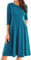 GRACE KARIN Ladies Dresses Crew Neck 3/4 Sleeve Bridesmaid Dresses Plus Size Dresses for Women UK Peacock Blue XXL