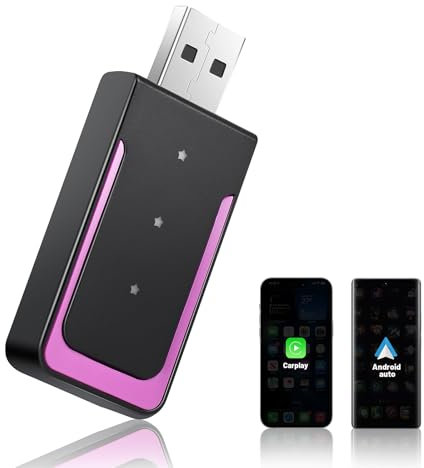 Weinsamkeit Adattatore Wireless 2 in 1 per Android Auto e CarPlay, Conversione da Cablato a Wireless, Dongle USB C/A, Supporta iOS 10+ e Android 12+, Connessione Stabile, Plug & Play