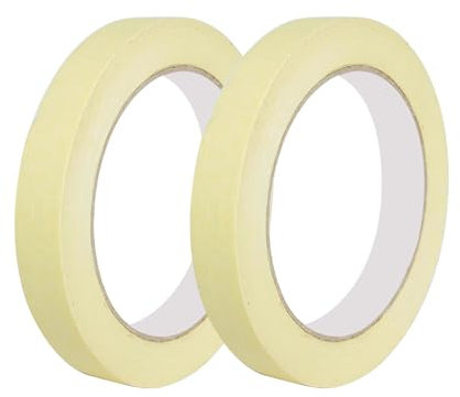 Qrity 2 Nastro in Carta per Mascheratura, 10mm x 50m, Nastro di Carta, per Imbianchino, Mascheratura, Giallo
