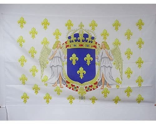 Royaume De France Anges - Rois De France 90X150Cm Drapeau De Jardin Coupe-Vent Et Étancheune Drapeaux De Pirate Supérieure Jardin Signe Décoration Pour Patio Porche Maison
