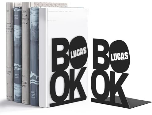 Personalisierte Namens-Metall-Buchenden, Einzigartige Buchstützen für Regale, Rutschfester Buchstopper, Bücherregalhalter für Zuhause, Büro, Studienzimmer, Geschenk für Bücherliebhaber