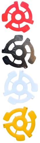 Adaptador de grabación de 45 rpm, adaptadores de agujero central de vinilo, 4 colores, paquete de 4 (1)