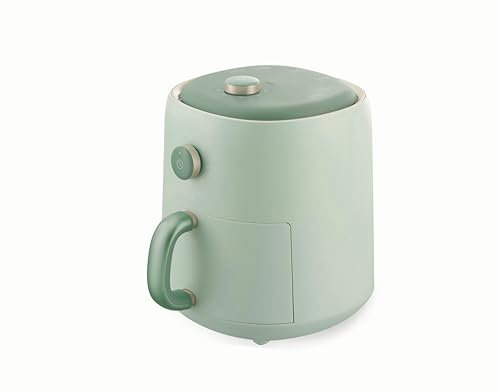 Empotec Freidora de aire vintage para horno a 200 grados de cocción, temporizador, verde verde, 3 litros, potencia 1200 W, voltaje 220-240 V, asas multifunción