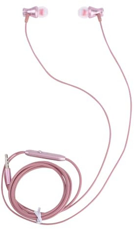 Operitacx Wired 3.5mm Jack Earphone Microphone Sweatproof Stereo Headphones for Phone Rose Gold Universal Compatible