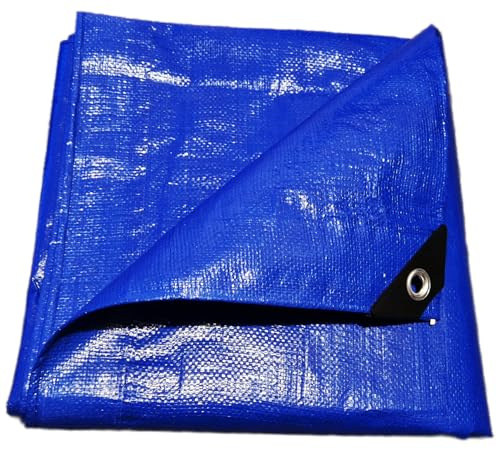 Seracco Tarpaulin 3m x 4m 130GSM Blue Tarp Waterproof Heavy Duty, Ground Sheets for Camping