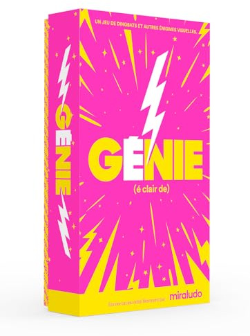 ÉCLAIR DE GÉNIE, Jeu Dingbats Rébus Visuels 280 Cartes Apéro Soirée | Par MIRALUDO, 280 cartes d'énigmes visuelles à résoudre vite, seul contre tous ou en équipes