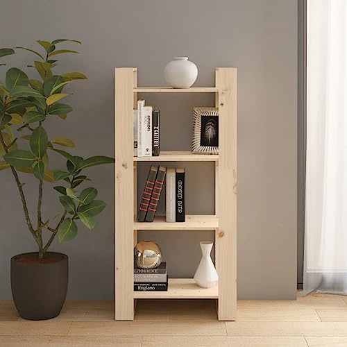 Teenpull Bücherregal Raumteiler 60x35x125 cm, Massivholz Kiefer unbehandelt, vielseitiges Standregal für Bücher, DVDs, Dekoration, als Regal oder Trennwand nutzbar