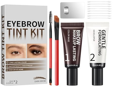 Brocha de gel para cejas, color de cejas impermeable, larga duración a prueba de manchas, textura ligera con acabado natural, herramientas de belleza de 5.59 x 2.83 x 1.1 pulgadas, pegamento