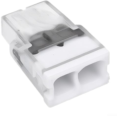 Schnellverbinder für Lampenkabel 100 Stück Nylon Klemmen 1 Eingang 2 Ausgänge Weiß Kabelverbinder für Elektrik Installation DIY Projekte Kompakte Bauweise