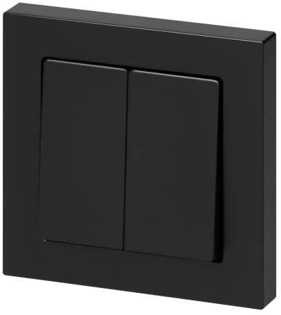 MIRATIC Interrupteur Double 2 Voie Encastrable Bouton Mural Noir Mat 10A pour Commande Eclairage LED Intérieur Deux Zones 250V (sans rétroéclairage)