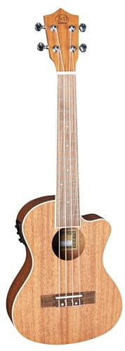 J & D Tenor Ukulele mit Mahagoni Decke, Cutaway und Tonabnehmer im Natural-Finish