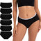 INNERSY Slip Damen Baumwolle Unterhosen Schwarz Taillenslip Frauen Hipster Panties Sport 6 Pack (L, Schwarz)