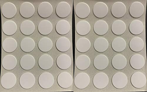 13mm Self Adhesive Screw Cover Caps Stick on Furniture Sticker Screw Hole - White x40