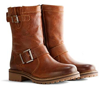 Travelin' Damen Silkeborg Lady Boot Mid Country Leder stiefel elegant - Cognac 38