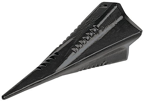 Edward Tools Diamond Wood Splitting Wedge - 4 LB Steel 4 Way Log Splitter - Torpedo/Grenade Wedge Design Splits Firewood into 4 Pieces - Less Effort Manual Maul Log Splitting