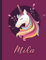 Mila: Personalized Mila Unicorn Sketchbook Blank Journal gift for Girls birthday Christmas :110 Pages, 8.5x11, Soft Cover, Matte Finish