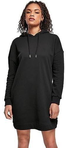 Urban Classics Damen Ladies Organic Oversized Terry Hoody Dress Kleid, Schwarz, M EU
