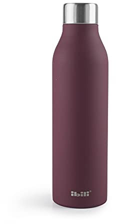 IBILI Botella termo doble pared hoja 500 ml, Acero Inoxidable 18/10, Doble pared, Reutilizable