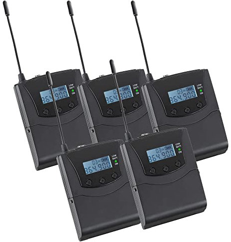 5X Beatfoxx Silent Guide V2 SDR-BP30 Bodypack-Receiver - Zur Verwendung mit jedem handelsüblichen Kopfhörer - Für Betrieb mit Beatfoxx Silent-Guide-V2-Sendern geeignet - Schwarz
