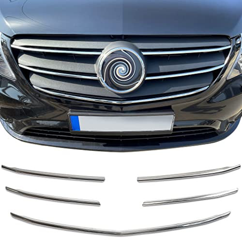 Recambo KÜHLERGRILL LEISTEN EDELSTAHL V2A CHROM kompatibel für MERCEDES VITO W447 | MOPF ab BJ 2020>