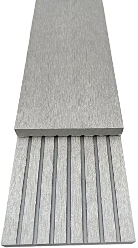 WPC Flachleiste Winkelleiste Abschlussleiste Abdeckleisten WPC-Winkelprofil (Leiste 80x10x1450mm hellgrau)