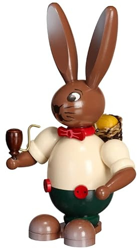 Zeidler Rauchender Osterhase - Raucherfigur, Räucherschale, Holz, Braun