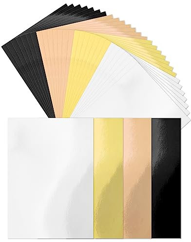 Cinvo 32 Stück Glitzer-Kartonbögen, A4, dicke Kartonfolie, 250 g/m², farbiges glitzerndes Papier für Cricut, Scrapbook, Poster, Karton, Party, Dekoration, Basteln (21,6 x 27,9 cm, 4 klassische Farben)