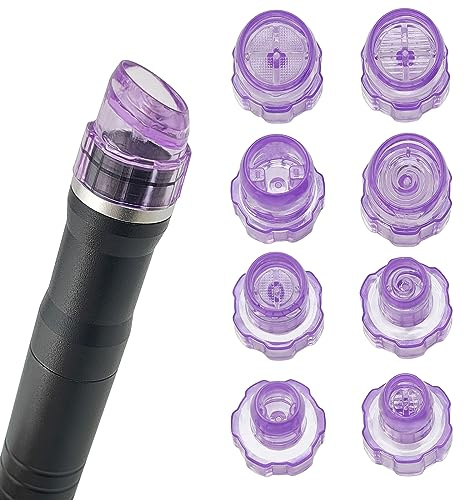 Elitzia Hydro Dermabrasion Microderma Heads Hydra Facial Aqua Peel Tips Water Peeling Caps Facial Care Skin Cleaning Tool Beauty Machine Replacement Parts 8pcs Per Set (Purple)