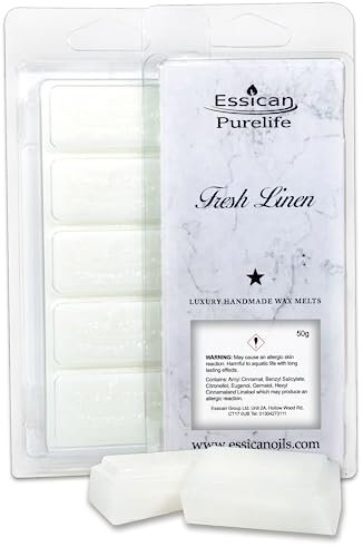 Wax Melt Snap Bar, Wax Melt Strong Scented, 50+ Fragrance Scents - Home Fragrance, Wax Melt Scented for Wax Melt Burner, Candle Warmer, Fresh Linen Wax Melt - Eco Friendly Gift (Fresh Linen) 50g