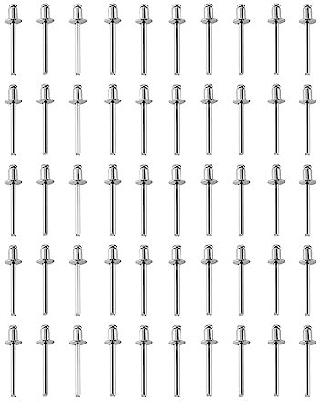 50pcs Rivets Pop à tête ronde plate 2.4mm/3.2mm/4mm/4.8mm Rivets aveugles creux légers résistant à la Corrosion for accessoires de bricolage (Color : 2.4mm, Size : 6 mm)