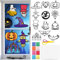Lets Joy Halloween Basteln Kinder, 12 Stück Bastelset Halloween Fenster, Halloween Aufkleber Wandaufkleber, Halloween Kinder Fensterbilder Deko, Buntglas Effekt Sonnenfänger Bastelset