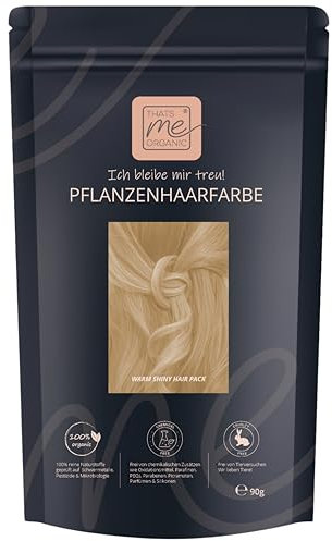 Thats me Organic® Profi Pflanzenhaarfarbe Nachfüllpack (warm shiny) – Bio Haarfarbe ohne Chemie – Ideale Haarfarbe auch während der Schwangerschaft und Stillzeit