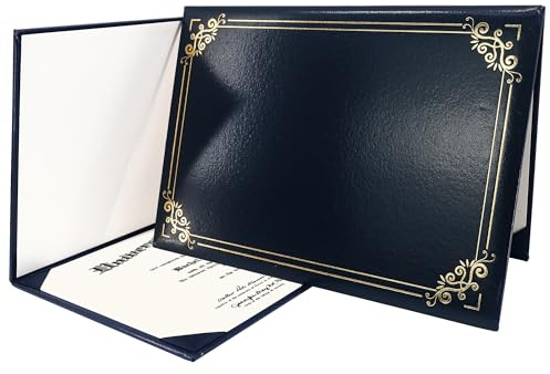 GraduationMall Diploma Copertura per Documenti e Premi e Certificati A4 La Laurea con Bordo d'oro Marine