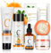 Sakura Sakura Gesichtspflege Set 11pcs Feuchtigkeit Hautpflege Sets-Serum, Gesichtscreme,Reiniger,Toner,Augenserum, Mask,Schlammmaske, Geschenke Set für Gesicht Reinigung & Pflege (Orange)