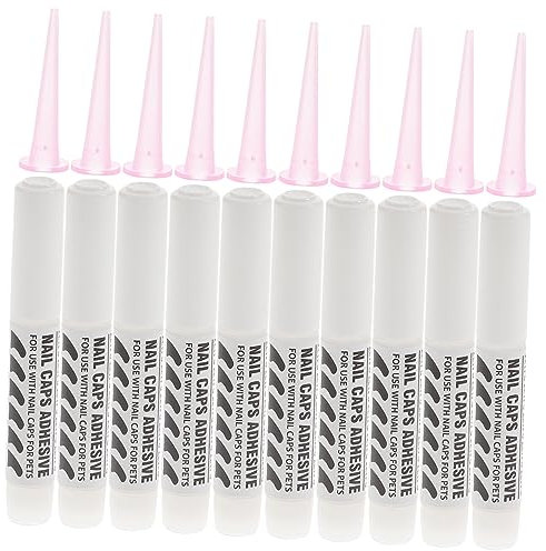 Angoily 10-pack Pet Nail Glue for Dogs and Cats Safe Adhesive for Nail Covers Easy Application Non-declawing Protects Your Home