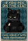 CREATCABIN Metall-Blechschild Schwarze Katze,Vintage-Blechschild,Poster,Retro-Gemälde,Plakette,Eisenschild,Wanddekoration,Kunstwandbild Aufhängen Für,Toilette,30x20cm-Wenn Sie Auf Den Sitz Pinkeln