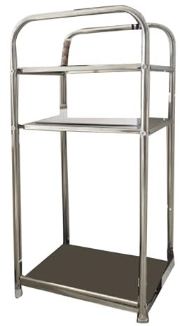 MOUMOUTEN Badezimmer-Standregal aus Edelstahl – Standregal, Großes Fassungsvermögen, Metall-Aufbewahrungsregal, Minimalistischer Stil, Metall-Aufbewahrungsregal