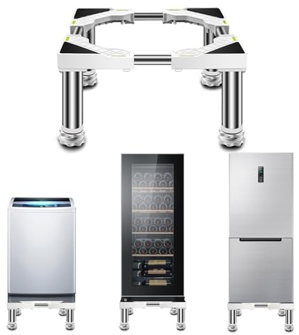 Kühlschrank Sockel Untergestell mit 4 Füße Verstellbare Rutschfest Podest Für spülmaschine Gefrierschrank Küchenschrank Statische Haushalts Geräte (White,Höhe:5.5-6.6in)