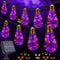 Geemoo Halloween Deko Outdoor, 8M 160LED Solar Lichterkette Aussen mit 16 Glühbirnen, Halloween Solarlichterkette Orange Lila mit 8 Modi, IP65 Wasserdicht Outdoor Deko für Party Garten Terrasse Balkon