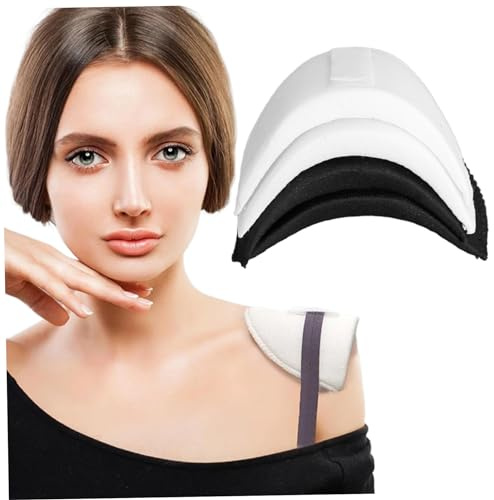 2 Paar Schulterpolster Dicke 1,5 cm Schwamm Schulterpolster für Frauen Kleidung atmungsaktive Schulterpolster, die hohe niedrige Schultern nähen, Vorräte für Männer Männer Anzug T-Shirt (schwarz