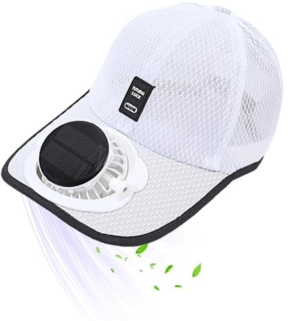 Sombreros de Visera con Ventilador | Sombrero con Visera para Ventilador con Carga Solar USB | Sombrero de Abanico Unisex con energía Solar y Hebilla elástica Ajustable