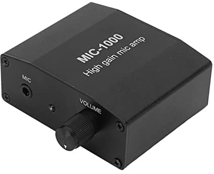 Amplificateur de Microphone, Ampli Audio Micro Haute sensibilité en Alliage D'aluminium, Contrôle de Niveau Automatique ALC D'amplification Portable 1000 Fois pour écouteurs,