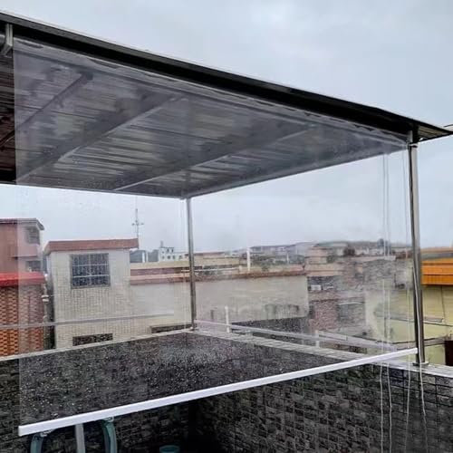 NIANXINN Persianas Enrollables Transparente Exterior,Estor Enrollable Impermeables de Plastico PVC,Cortinas Divisorias a Prueba de Viento y Polvo,Personalizadas,Ancho x Alto (85cm x 120cm)