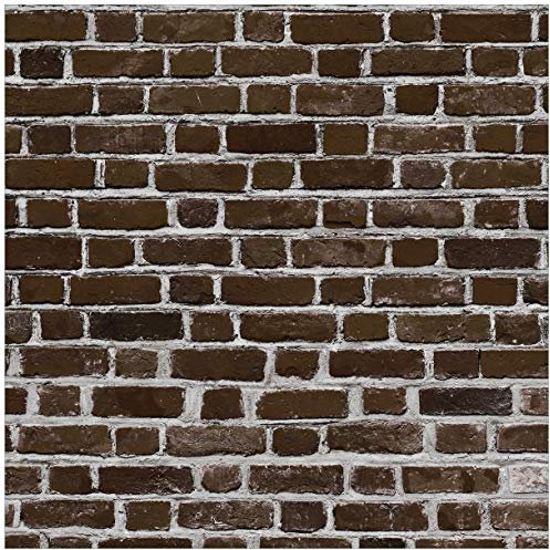 Wallario Glasbild Ziegelsteinwand in braun - Backsteine - 55 x 55 cm Wandbilder Glas in Premium-Qualität: Brillante Farben, freischwebende Optik